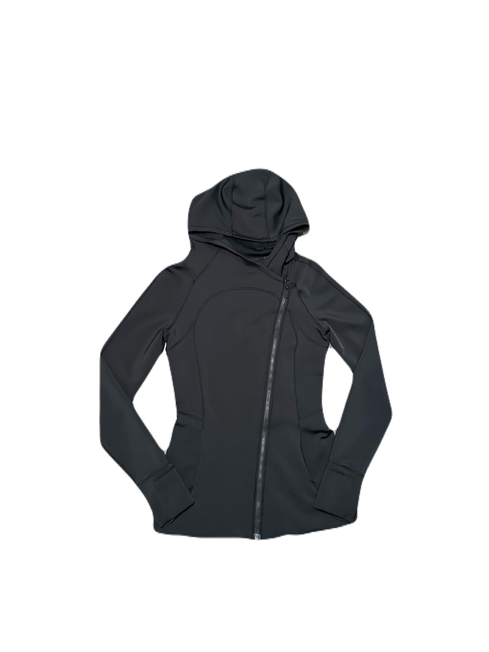Lululemon Every Journey Hoodie Jacket Sz 4 Asymmetric Full Zip Black